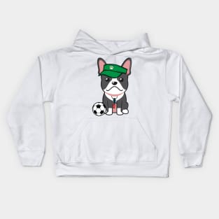 French Bulldog Playing Soccer Kids Hoodie